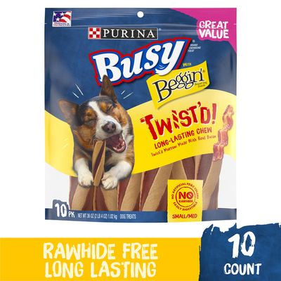 Purina Busy With Beggin' Made in USA Facilities Small/Medium Breed Dog Treats, Twist'd