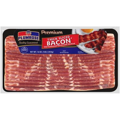 Plumrose Premium Thick Sliced Old Fashioned Hardwood Smoked Bacon (16 ...