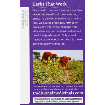 Traditional Medicinals Herbal Supplement, Organic, Original with Senna, Smooth Move, Bags