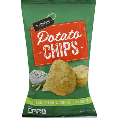 Signature Select Potato Chips, Sour Cream & Onion Flavored