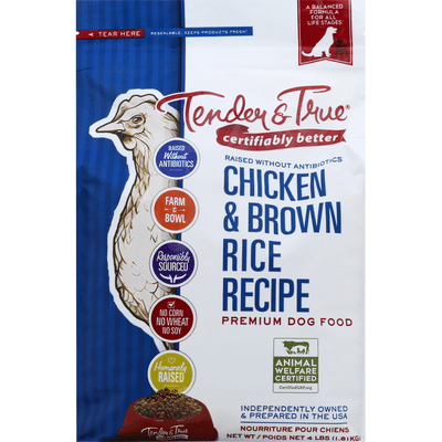 Tender & True Dog Food, Premium, Chicken & Brown Rice Recipe