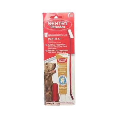 Sentry Pro Petrodex Veterinary Strength Dog Peanut Flavor Toothpaste Dental Kit