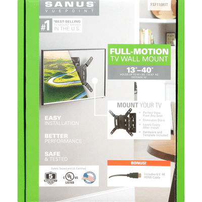 Sanus Vuepoint TV Wall Mount, Full-Motion, 13 Inch-40 Inch