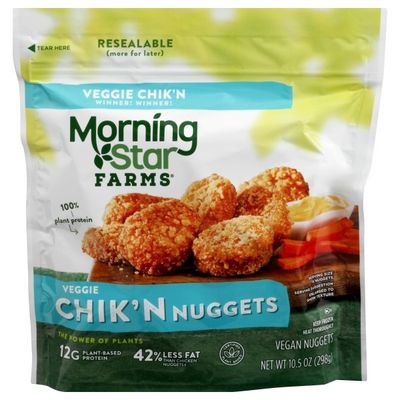 Morning Star Farms Meatless Chicken Nuggets, Plant Based Protein Vegan Meat, Frozen Meal, Original