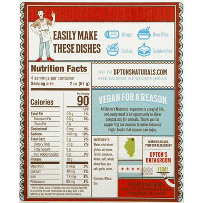 Upton's Naturals Seitan, in Chunks, Traditional