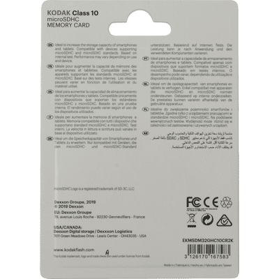 Kodak Memory Card, Class 10, MicroSDHC, 32GB