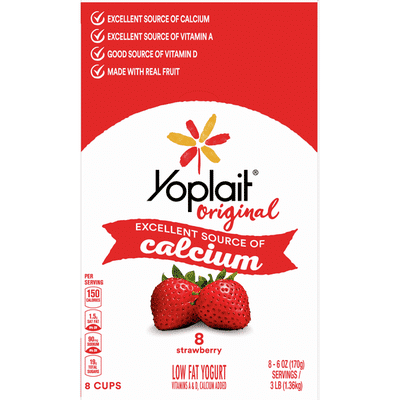 Yoplait Original Yogurt, Strawberry Low Fat Yogurt, 8 Count