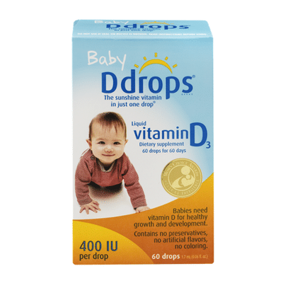 Baby D drops Liquid Vitamin D3 Dietary Supplement 400 IU 60 Drops