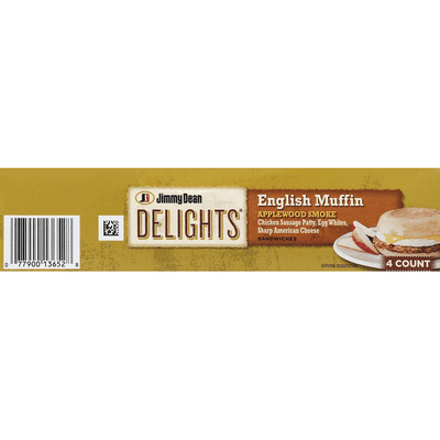 Jimmy Dean Sandwiches, English Muffin, Applewood Smoke, 4 Count