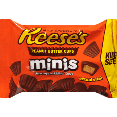 Reese's Peanut Butter Cups, Milk Chocolate, Minis, Unwrapped, King Size ...