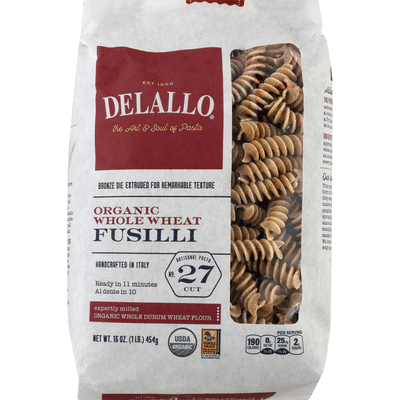 DeLallo Organic Whole Wheat Fusilli #27