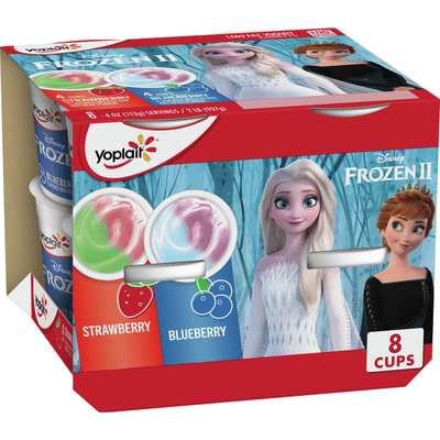 Yoplait Kids Yogurt, Disney Frozen Strawberry and Blueberry Yogurt, 8 Count
