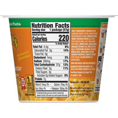 Annie's Real Aged Cheddar Macaroni & Cheese, Microwavable Mac & Cheese