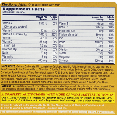 One A Day Multivitamin Multimineral Women S Formula Tablets 100 Ct Instacart