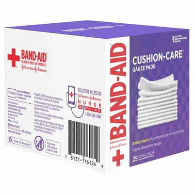 Band-Aid Brand Of First Aid Products Cushion-Care Gauze Pads, 2 Inches By 2 Inches