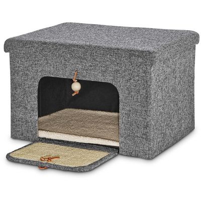 You & Me 16.8" Cat Lounge Box With Scratcher