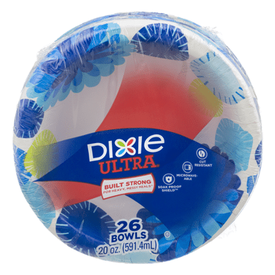Dixie Ultra Paper Bowls, 20oz Disposable Bowl (Designs May Vary)