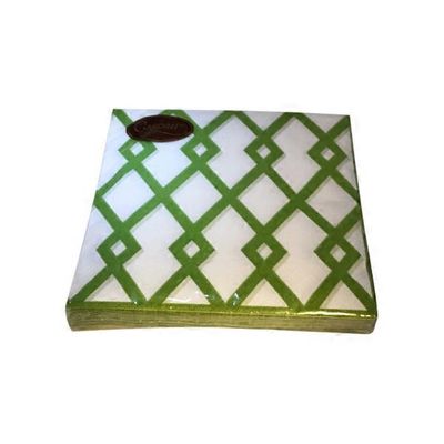Caspari Green Trellis Lunch Napkins