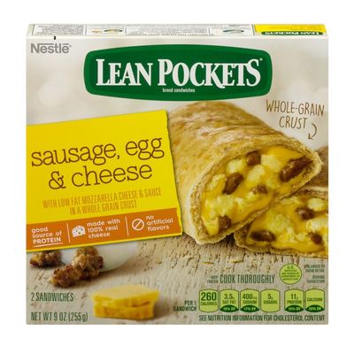 Lean Pockets Sausage Egg & Cheese Frozen Sandwiches