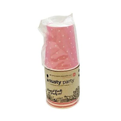 Susty Party Pink Triangles Compostable Disposable Cups