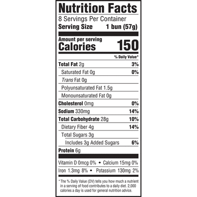 Oroweat Whole Grain 100% Whole Wheat Sandwich Buns
