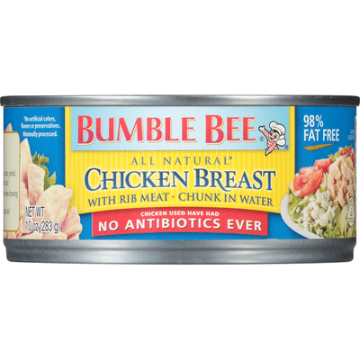 Bumble Bee All Natural Chicken Breast with Rib Meat Chunk in Water Chicken Breas