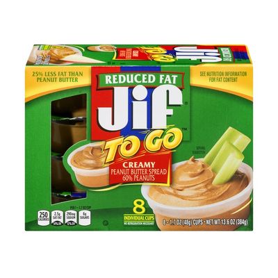 Jif To Go Natural Creamy Peanut Butter Spread Reduced Fat 8 Ct 13 6 Oz Instacart