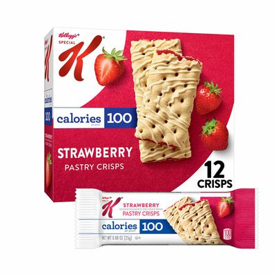 Kellogg's Special K Pastry Crisps, Breakfast Bars, 100 Calorie Snacks, Strawberry