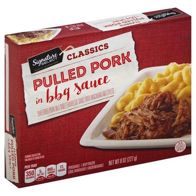 Signature Kitchens Pulled Pork In Bbq Sauce Shredded Pork In A Sweet Barbecue Sauce With Macaroni And Cheese