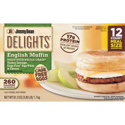 Jimmy Dean Turkey Sausage, Cage Free Egg White & Cheese English Muffin SANDWICHES