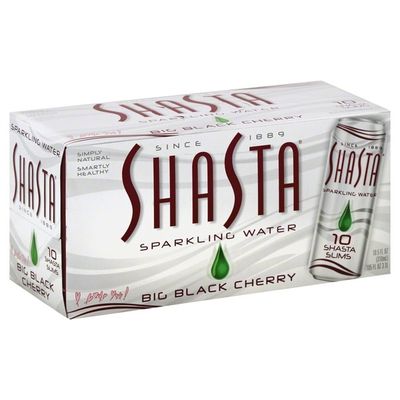Shasta Sparkling Water, Big Black Cherry, Slims