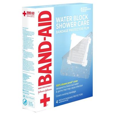 Band-Aid Brand Of First Aid Products Water Block Shower Care Medium Bandage Protector
