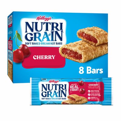 Kellogg's Nutri-Grain Soft Baked Breakfast Bars, Made with Real Fruit and Whole Grains, Cherry