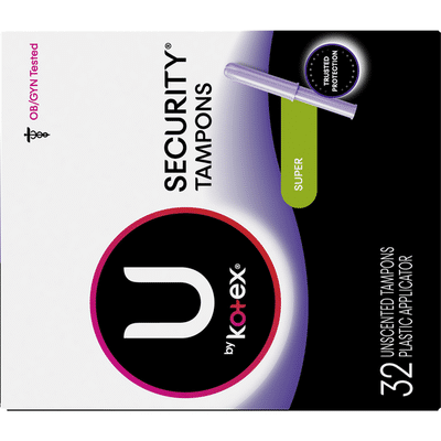U By Kotex Security Tampons Super Absorbency Unscented 32 Each Instacart