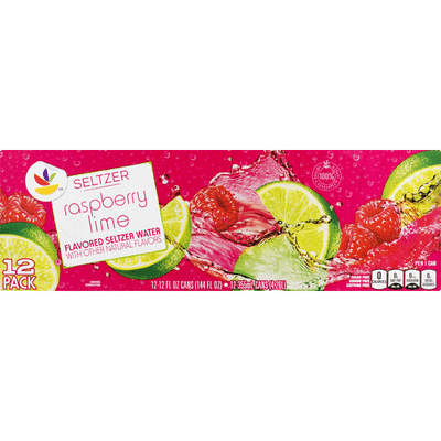 SB Seltzer Water, Raspberry Lime, 12 Pack