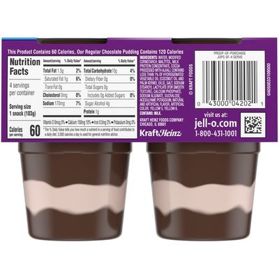 Jell-O Chocolate Vanilla Swirls Sugar Free Ready-to-Eat Pudding Snacks