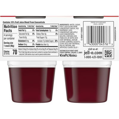Jell-O Original Raspberry Ready-to-Eat Gelatin Snacks