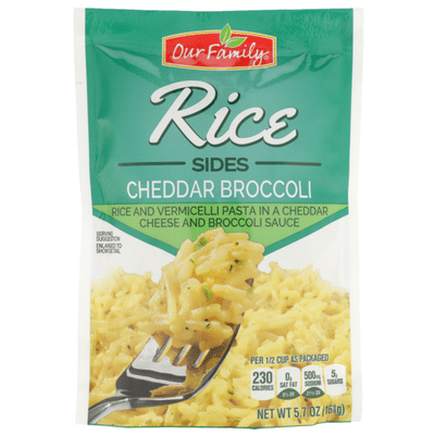 Our Family Cheddar Broccoli Rice And Vermicelli Pasta In A Cheddar Cheese And Broccoli Sauce Rice Sides
