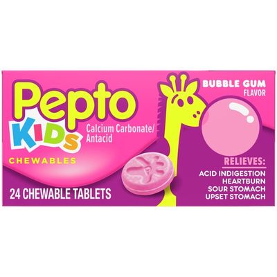 Pepto-Bismol Kid'S Bubblegum Flavor Chewables For Heartburn, Acid Indigestion