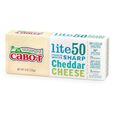 Cabot Creamery Light Vermont Sharp Cheddar Cheese (8 oz) - Instacart