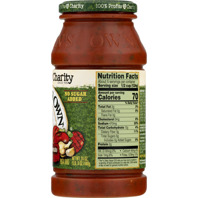 Newman's Own Pasta Sauce Fire Roasted Tomato & Garlic