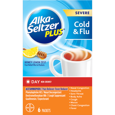 Alka-Seltzer Plus Cold & Flu, Day, Severe, Honey Lemon Zest