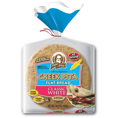 Papa Pita White Greek Pita Flat Bread