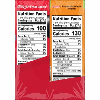 Kellogg's Breakfast Cereal, Single Serve Cereal To Go, Kids Snacks, Variety Pack