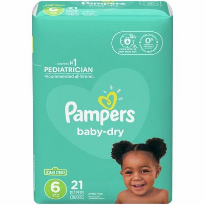 Pampers Baby Dry Diapers, Size 6 (35+ lb)
