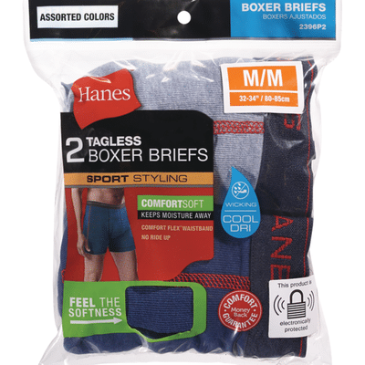 Hanes Assorted Men's Tagless Boxer Briefs Size Medium
