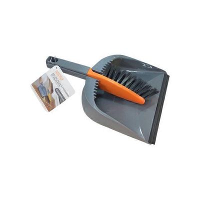 Casabella Graphite & Orange Dustpan & Brush Set