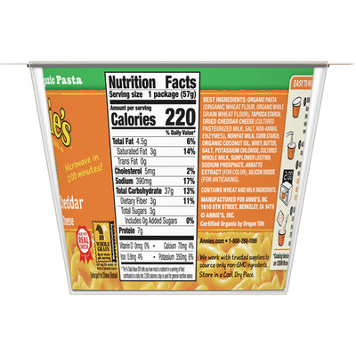 Annie's Real Aged Cheddar Macaroni & Cheese, Microwavable Mac & Cheese