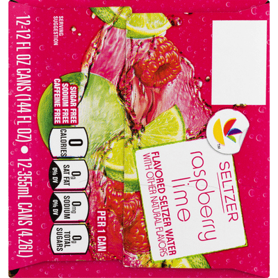 SB Seltzer Water, Raspberry Lime, 12 Pack