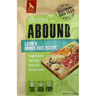 Abound Dog Food, Lamb & Brown Rice Recipe, Adult Dog & Puppy